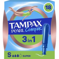Tampax Pearl Compak Super Tampons met Inbrenghuls 18 stuks