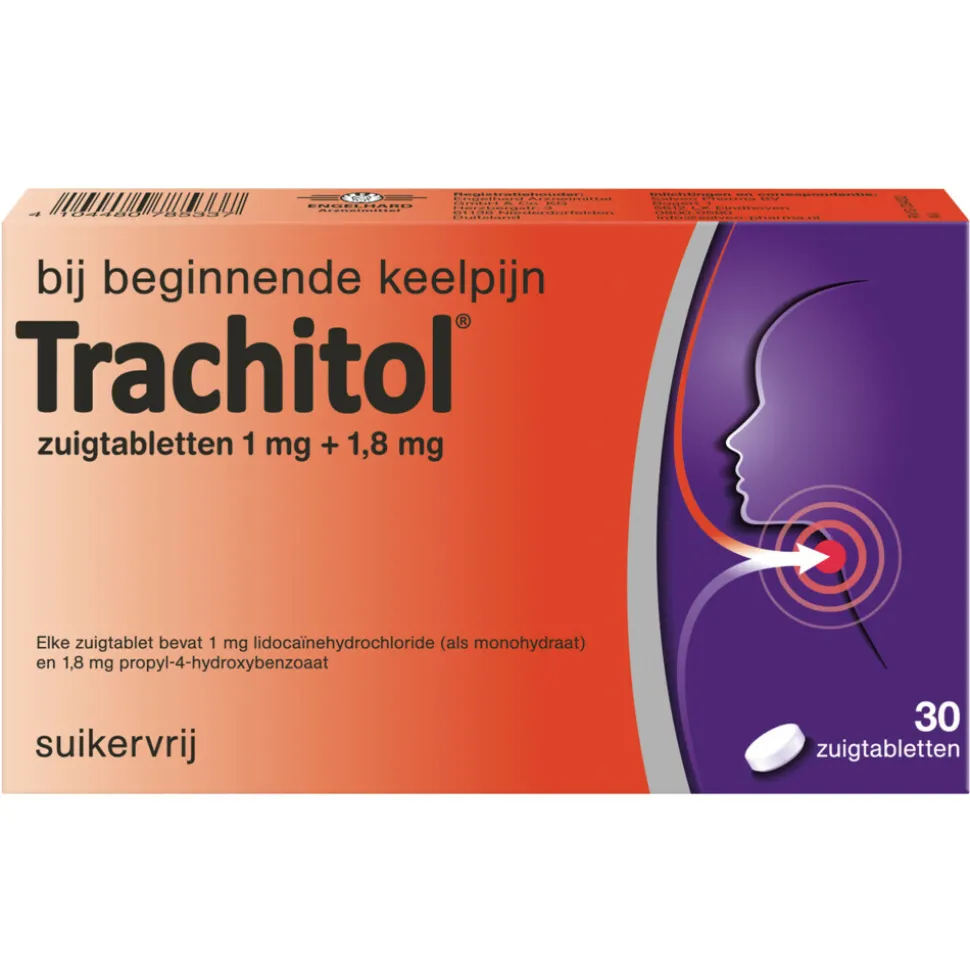Trachitol Suikervrij 30 zuigtabletten