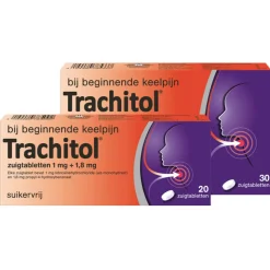 Trachitol Suikervrij 30 zuigtabletten