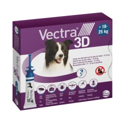 Vectra Anti-vlo & Teek 3D Hond M 10-25 kg 3 stuks