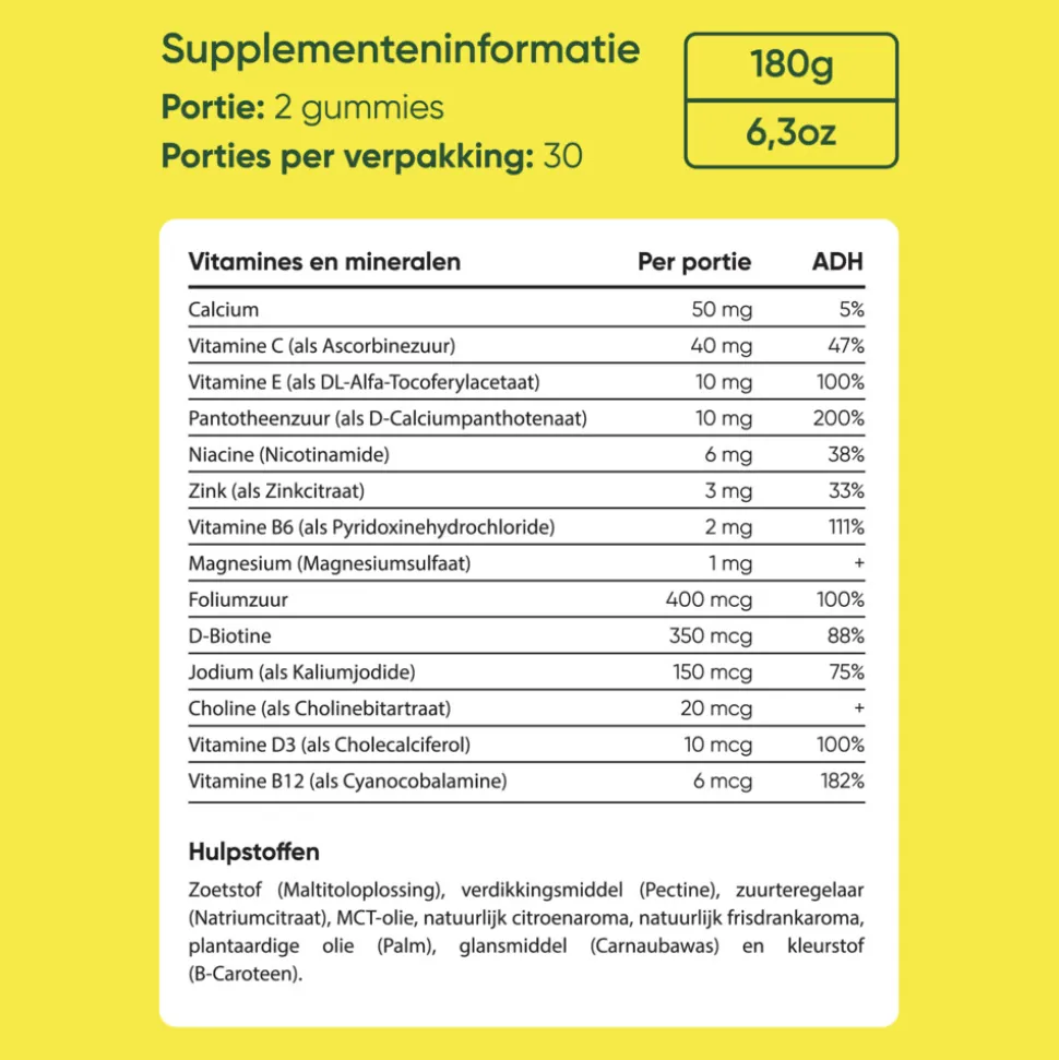 Veganboost Hair Vitamins Mommy Lemon 60 gummies