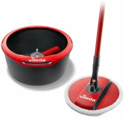 Vileda Spin & Clean Mop Complete Set Rood en Zwart 1 set