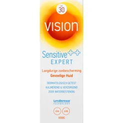 Vision Zonnebrand Crème Sensitive Expert SPF30 185 ml