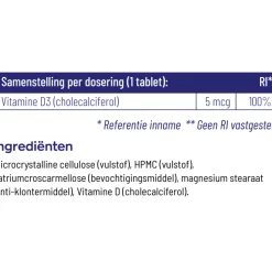 Vitakruid Vitamine D3 - 5 mcg 250 tabletten