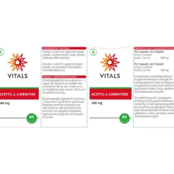 Vitals Acetyl-l-carnitine 500 mg 60 capsules