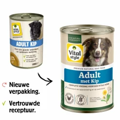 Vitalstyle Hondenvoer Blik Kip 400 gr