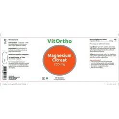 Vitortho Magnesium Citraat 200 mg 250 tabletten