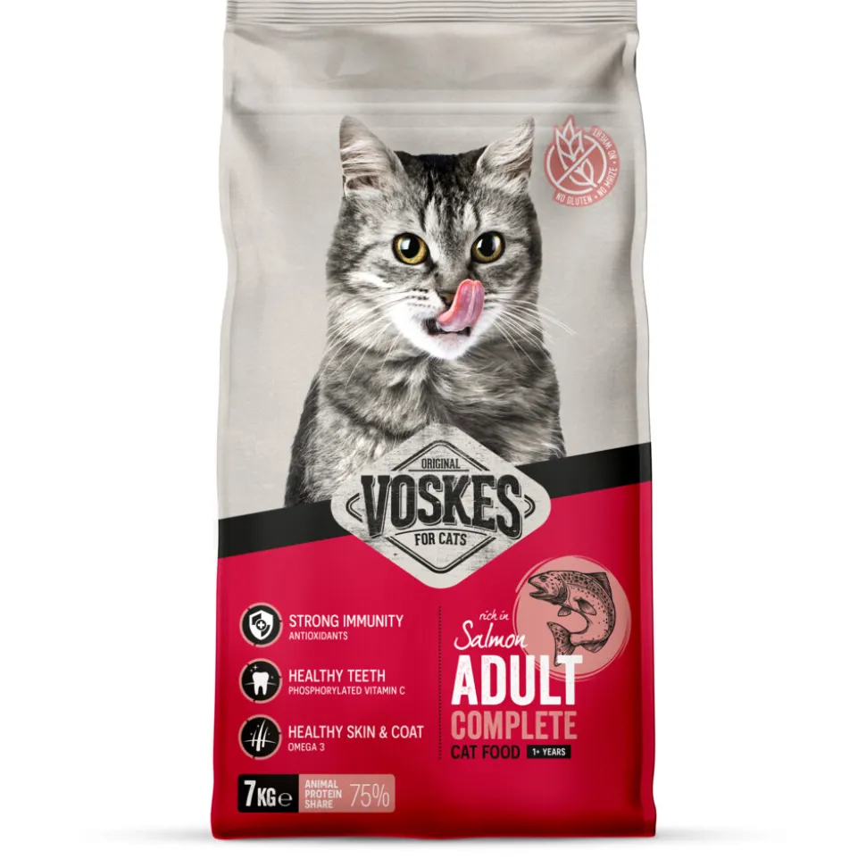 Voskes Kattenbrokken Adult Zalm 7 kg