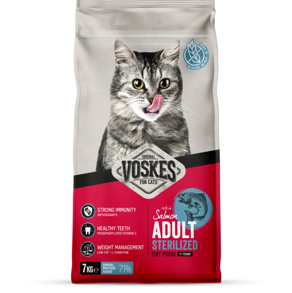 Voskes Kattenbrokken Sterilized Adult Zalm 7 kg
