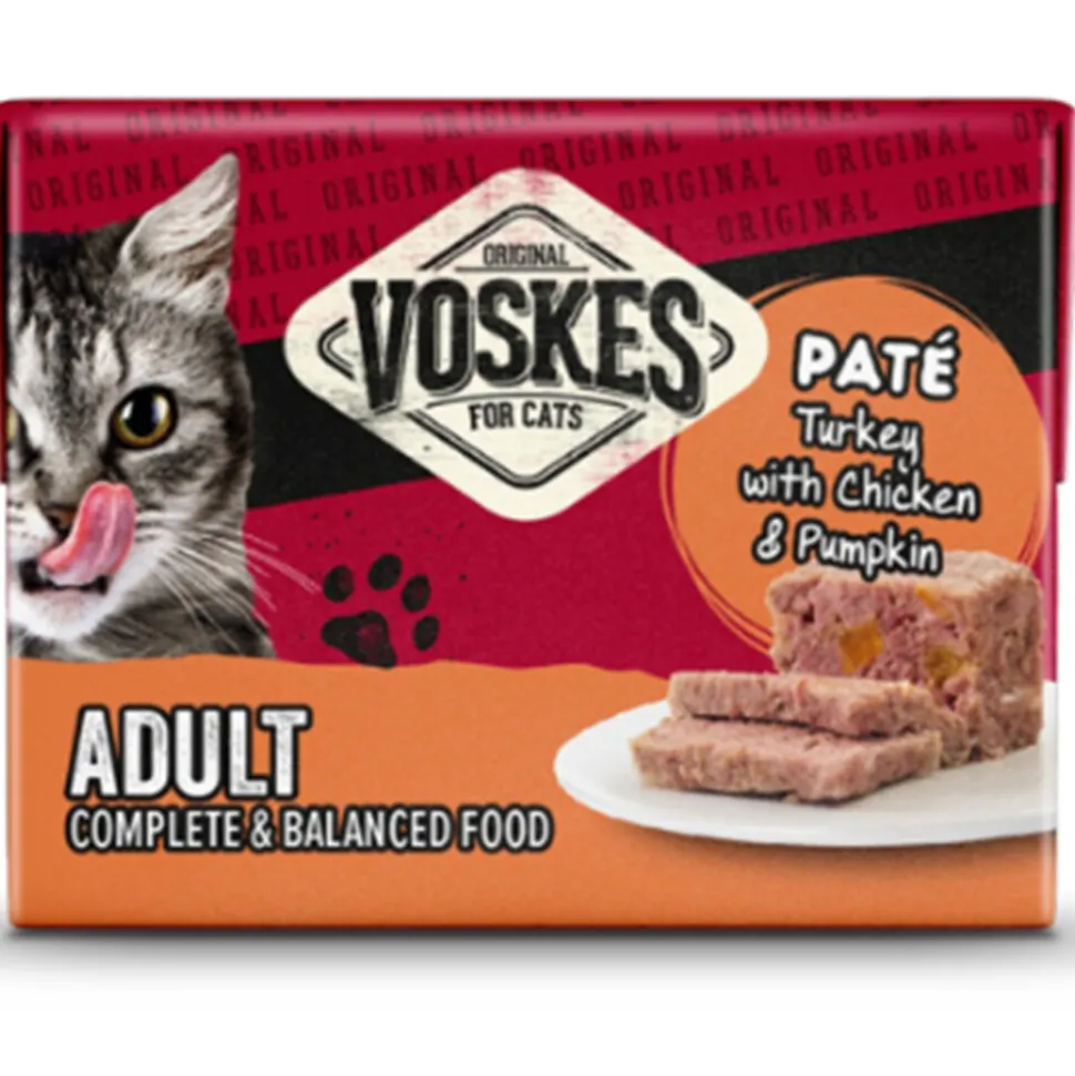Voskes Kattenvoer Nat Paté Adult Kalkoen met Kip & Pompoen 85 gr