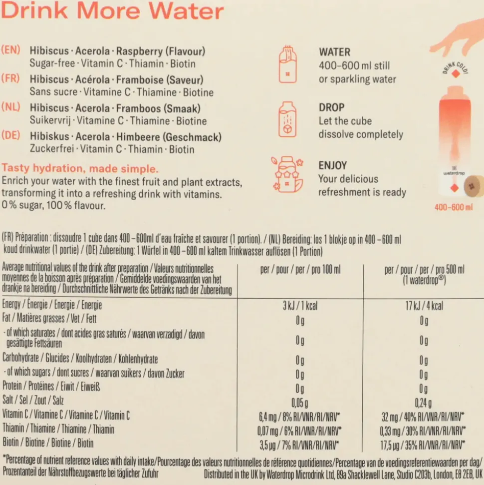 Waterdrop Microdrink Hydratatieblokjes Relax 12 stuks