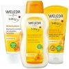 Weleda Baby Musthave - Calendula Verzorgende Olie 1 x 200 ml, Billenbalsem 1 x 75 ml & Babyshampoo & Douchecrème 1 x 200 ml - Pakket