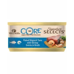 Wellness Core Kattenvoer Signature Selects Flaked Tonijn - Garnaal 79 gr