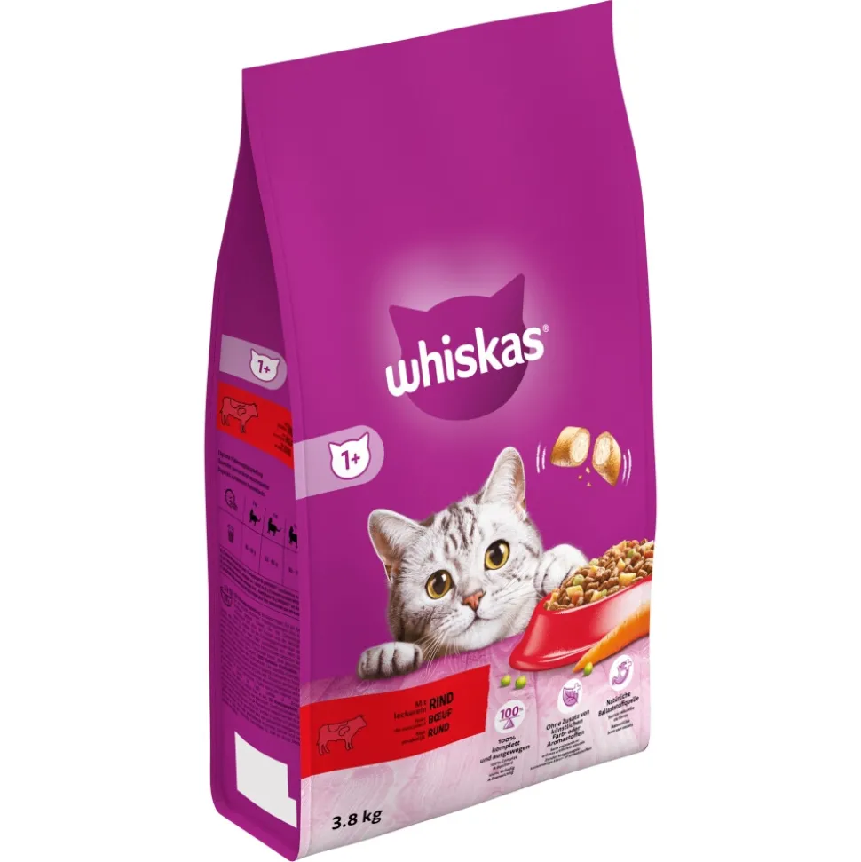 Whiskas 1+ Adult Katten Droogvoer Rund 3,8 kg