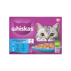 Whiskas 7+ Vis Selectie in Gelei Maaltijdzakjes Multipack 12 x 85 gr