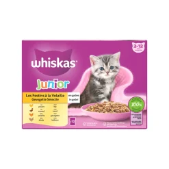 Whiskas Junior Multipack Gevogelte Selectie in Gelei 12 x 85 gr