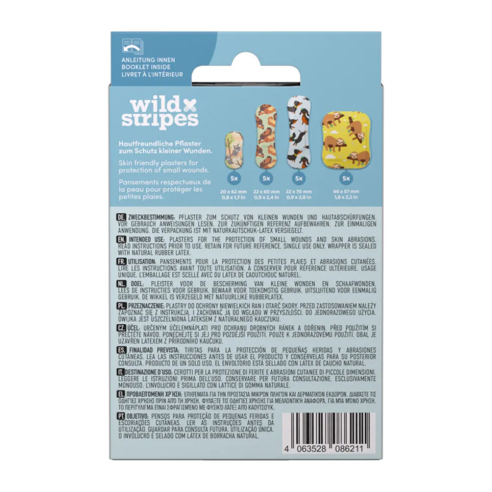 Wild Stripes Pleisters Kids Sensitive Animal Fun 20 stuks