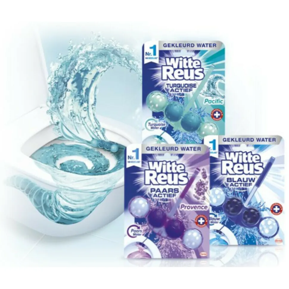 Witte Reus Toiletblok Blauw Actief Hygiëne 2 stuks