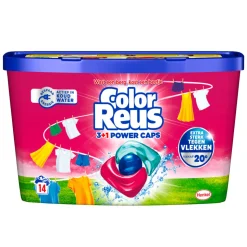 Witte Reus Wasmiddel Color Reus 3+1 Power Caps 14 stuks
