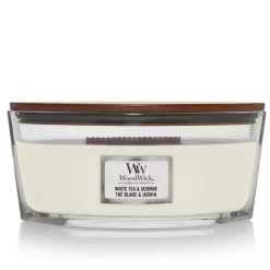WoodWick Geurkaars Ellipse White Tea & Jasmine 454 gr