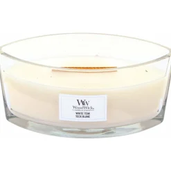 WoodWick Geurkaars Ellipse White Teak 454 gr