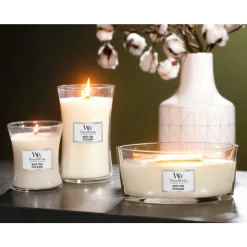 WoodWick Geurkaars Large White Teak 611 gr