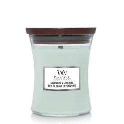 WoodWick Geurkaars Medium Sagewood & Seagrass 275 gr