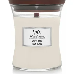 WoodWick Geurkaars Medium White Teak 275 gr