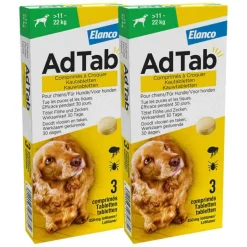 2x AdTab Anti Vlo en Teek Kauwtabletten Hond >11-22 kg 3 tabletten