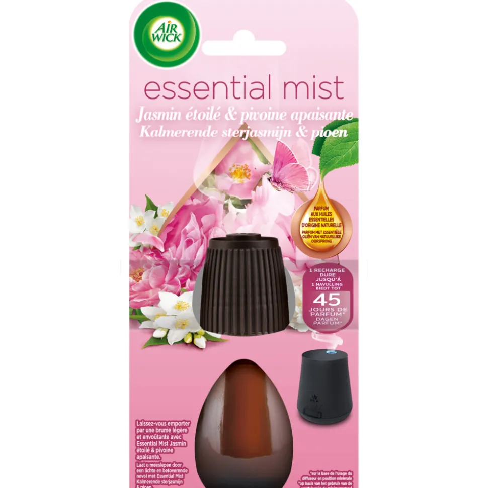 6x Air Wick Essential Mist Navulling Jasmijn & Pioen 20 ml