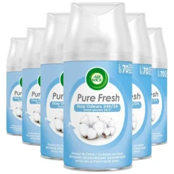 6x Air Wick Freshmatic Pure Fresh Navulling Zachtheid van Katoen 250 ml