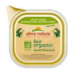 32x Almo Nature Bio Organic Maintenance Hondenvoer Kip & Groenten 100 gr