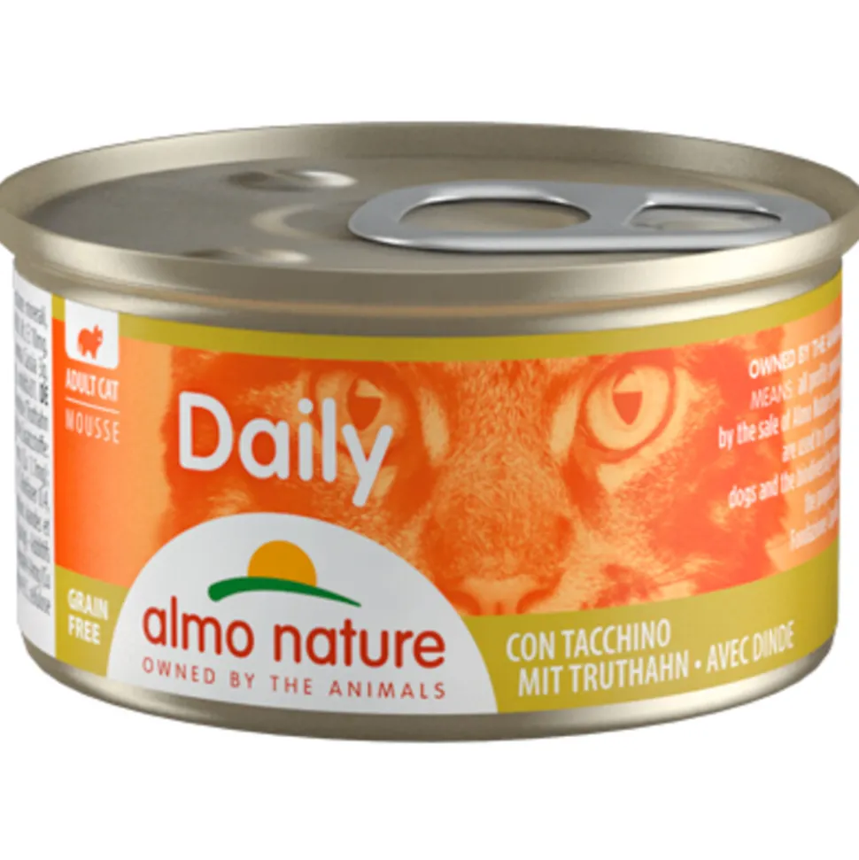 24x Almo Nature Daily Menu Mousse Kattenvoer Nat Kalkoen 85 gr