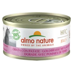 24x Almo Nature HFC Jelly Kattenvoer Nat Light Zeebrasem & Aardappel 70 gr