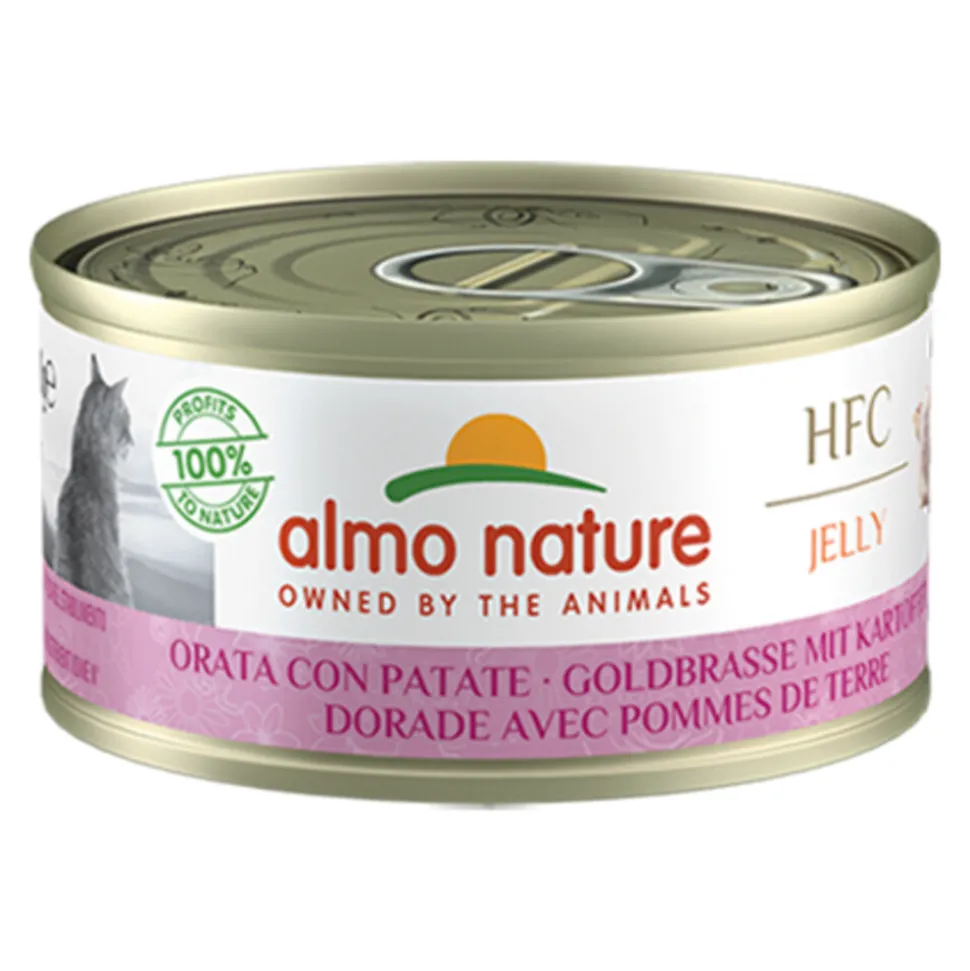 24x Almo Nature HFC Jelly Kattenvoer Nat Light Zeebrasem & Aardappel 70 gr
