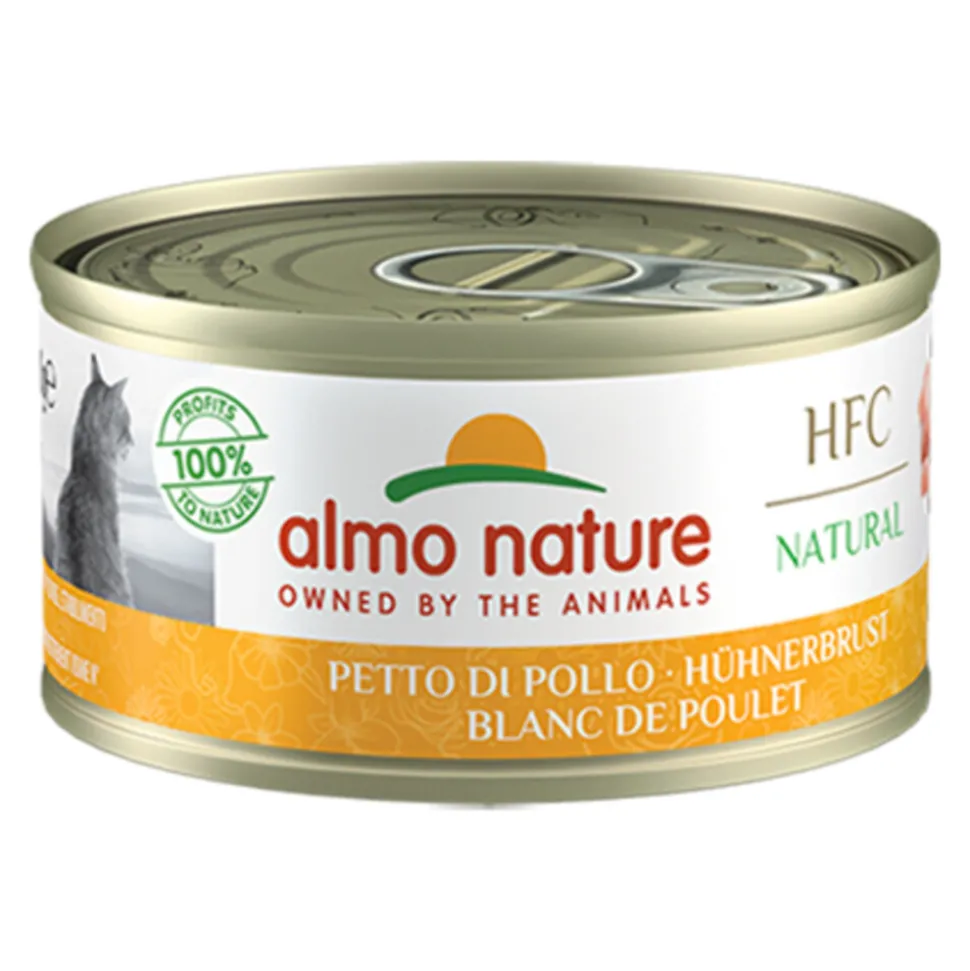 24x Almo Nature HFC Natural Kattenvoer Nat Blik Kippenvlees 150 gr
