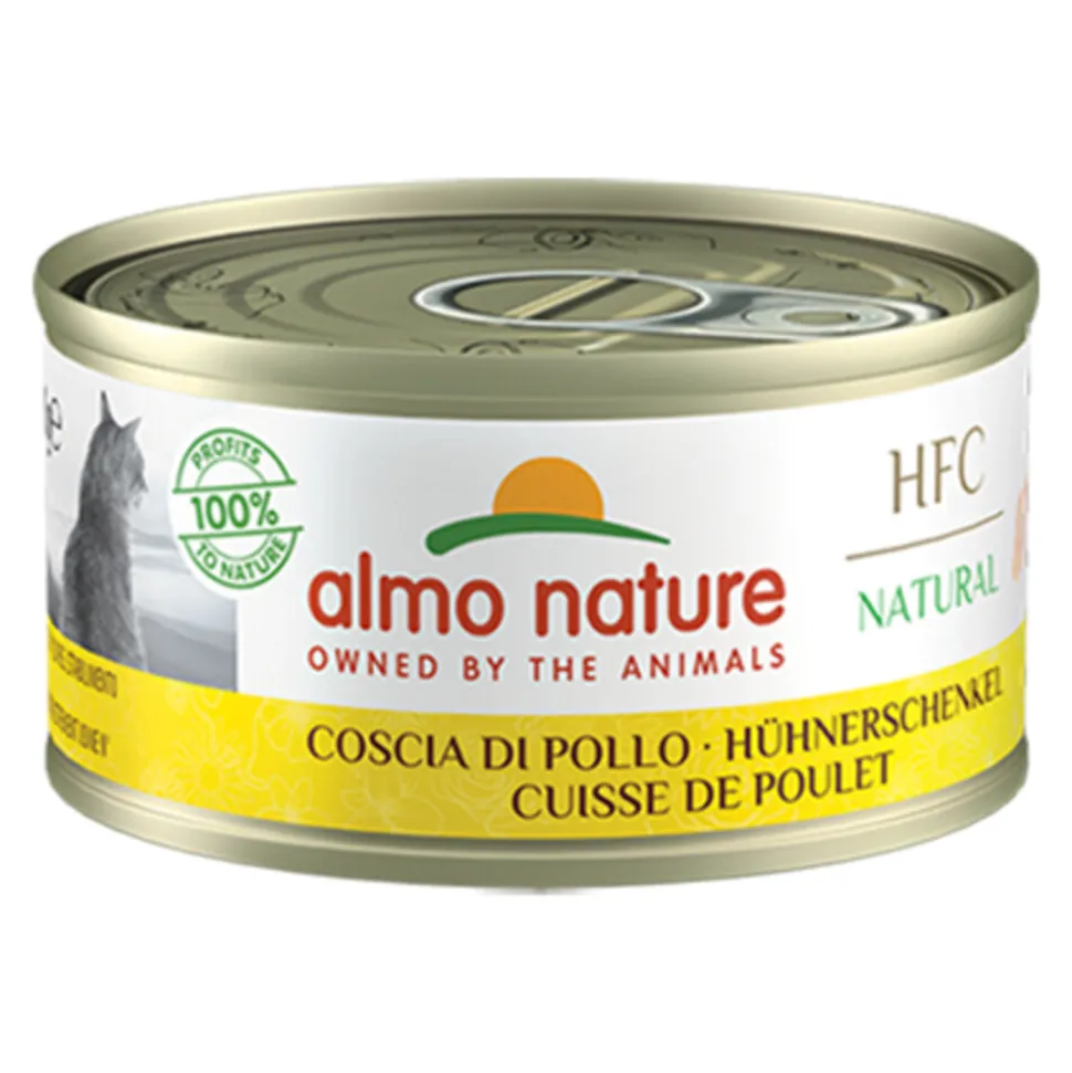 24x Almo Nature HFC Natural Kattenvoer Nat Blik Kippenboutvlees 150 gr