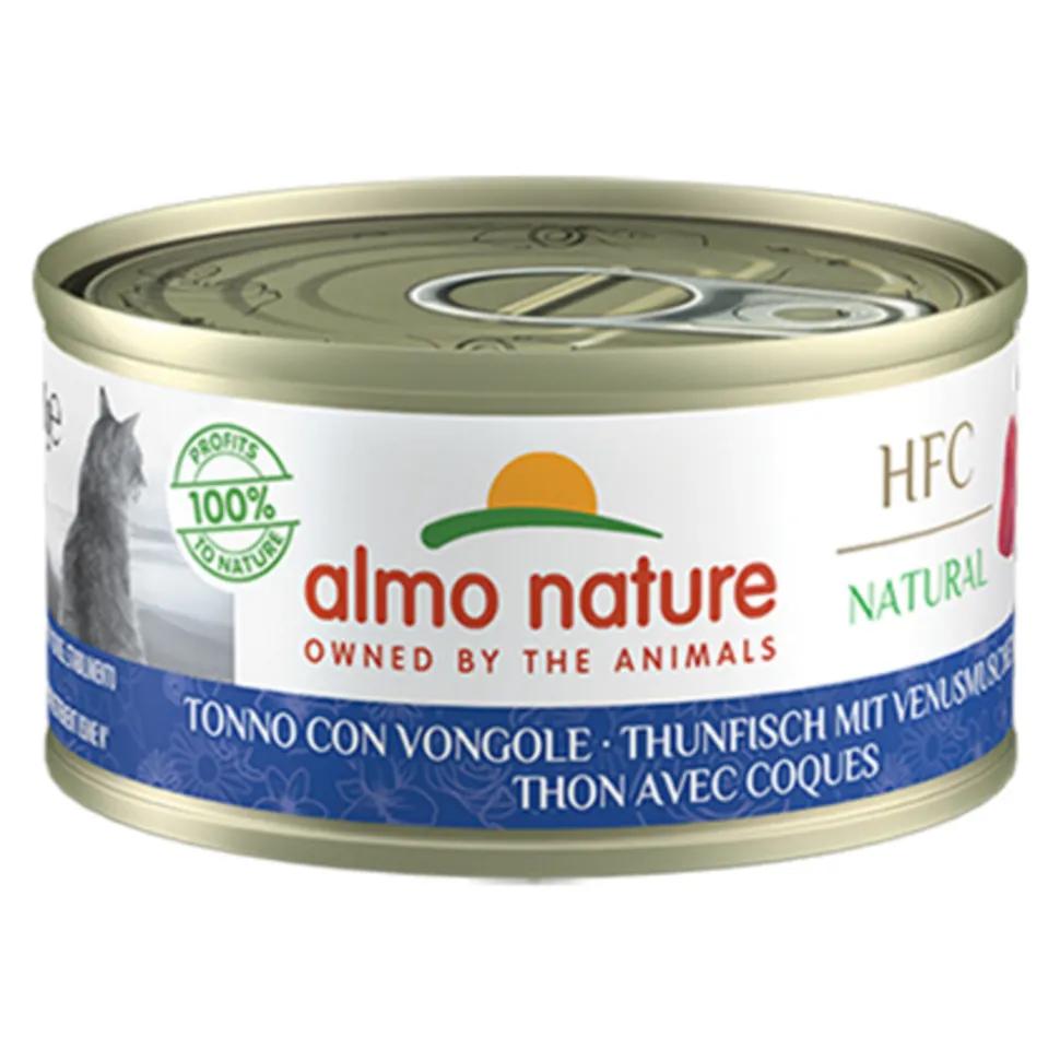 24x Almo Nature HFC Natural Kattenvoer Nat Blikje Tonijn & Mosselen 70 gr