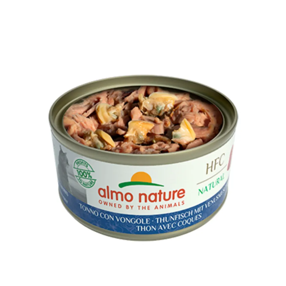 24x Almo Nature HFC Natural Kattenvoer Nat Blikje Tonijn & Mosselen 70 gr