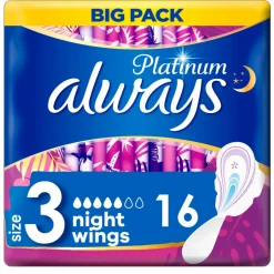 8x Always Maandverband Platinum Ultra Night 16 stuks