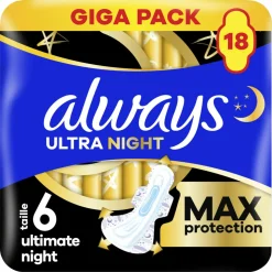3x Always Maandverband Ultra Ultimate Night 18 stuks