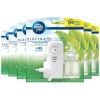 6x Ambi Pur Elektrische Geurverspreiders 1 compartiment Starterkit + Navulling Morning Dew 20 ml