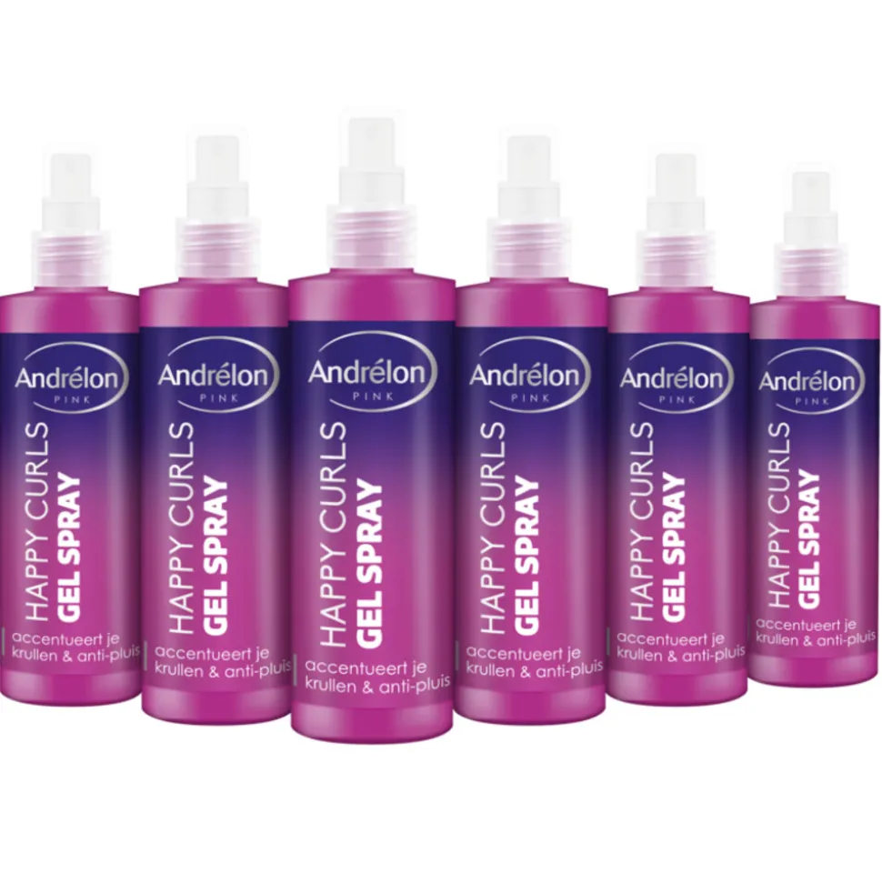 6x Andrélon Gel Spray Happy Curls 200 ml