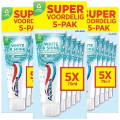 3x Aquafresh 5-pack Tandpasta White & Shine 5 x 75 ml