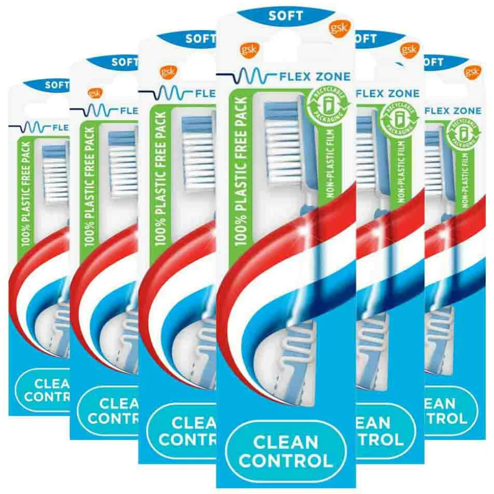 6x Aquafresh Tandenborstel Clean Control Soft