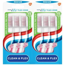 2x Aquafresh Tandenborstel Clean & Flex Medium 3 stuks