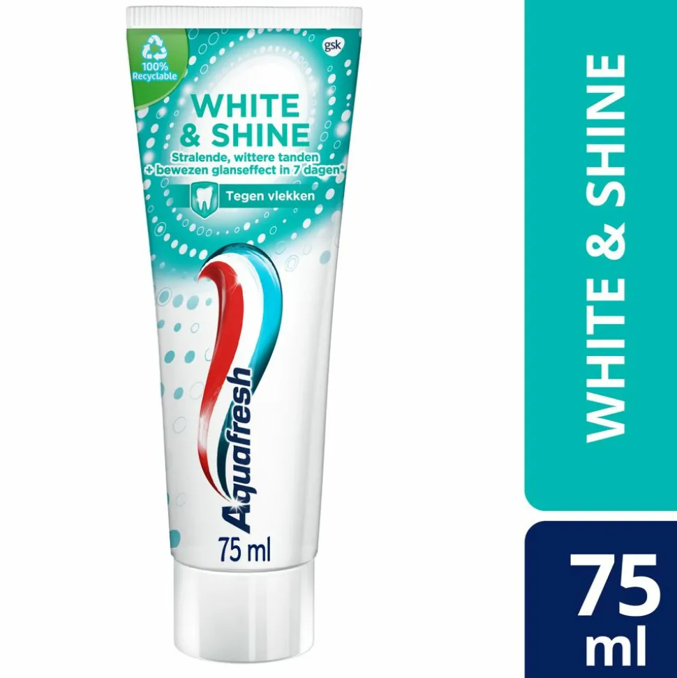 6x Aquafresh Tandpasta White & Shine 75 ml