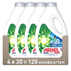 4x Ariel Vloeibaar Wasmiddel +Actieve Odor Defense 30 Wasbeurten 1,35 liter