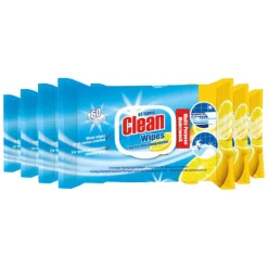 6x At Home Multi Purpose Reinigingsdoekjes Lemon 55 stuks