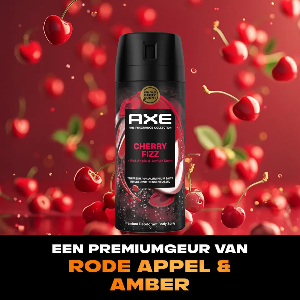 6x Axe Deodorant Bodyspray Cherry Fizz 150 ml
